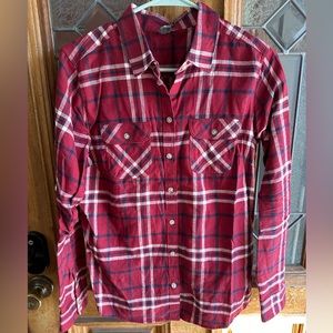 Eddie Bauer size medium maroon flannel button down